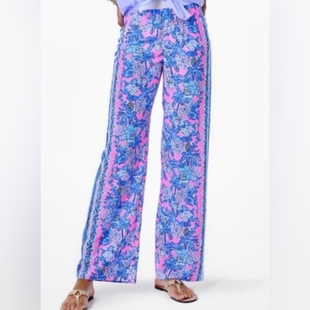 Lilly Pulitzer Pink Palm Paradise Pants Medium NWT